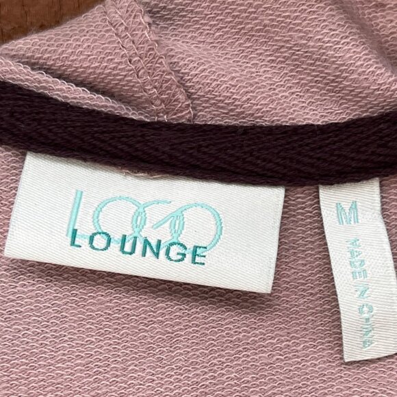 LOGO Large Lounge Print Zip Hoodie Jacket Chiffon Trim 4d - Picture 5 of 10